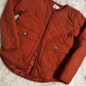 Kids Quilted Puffer Jacket - Rust